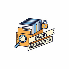 Obraz premium File Folder with Documents and Lock.