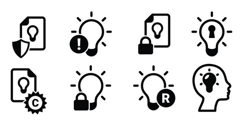  set of simple icons on a theme intellectual property  © Docms