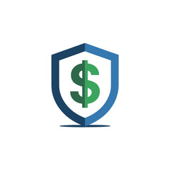 Obraz premium Financial security concept a shield protecting a dollar sign