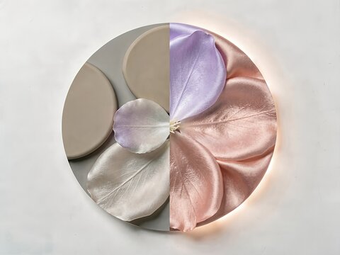 Abstract Photo Retouching Concept with Soft Textures and a Pastel Palette