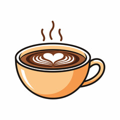 Obraz premium Cup of Coffee with Heart Design.