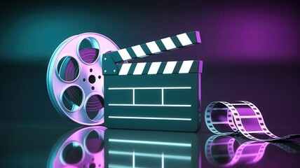 Vibrant film production tools on reflective surface