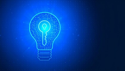 Digital blue light bulb with keyhole center