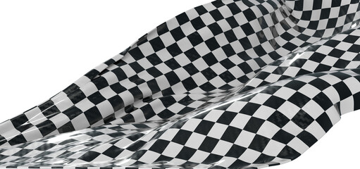 Obraz premium Abstract design of a checkered flag wave, ideal for backgrounds or design elements. Great for speed and race concepts.