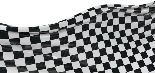 Obraz premium Dynamic image of a checkered racing flag waving, symbolizing speed, competition, and the thrill of the finish line. Perf