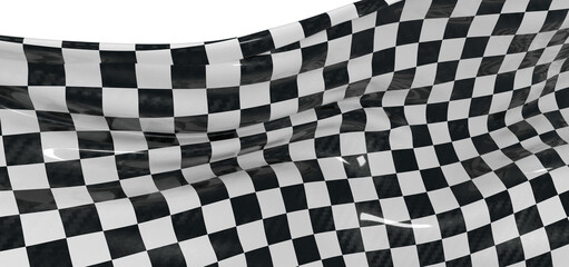 Obraz premium Dynamic checker flag background with flowing fabric waves, ideal for design, sport, speed, race themes, and graphic reso