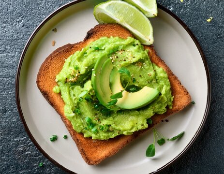 top view top view smashed avo on toast