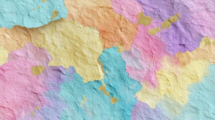 colorful abstract washi paper texture background, layered handmade paper fibers, soft pastel and bright tones blended together, traditional japanese