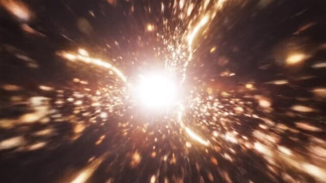 Abstract light speed travel through a vibrant star field in deep space