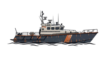 Obraz premium Patrol boat illustration