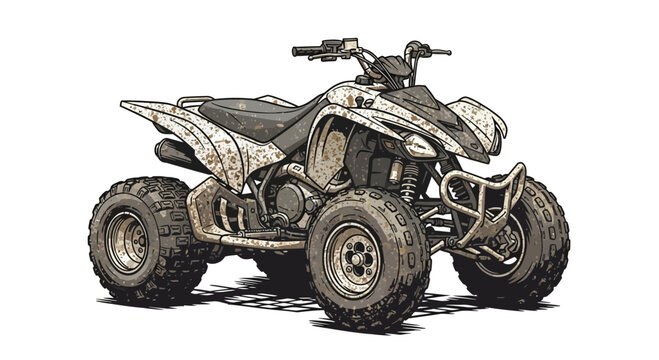 Muddy ATV Quad Bike Illustration