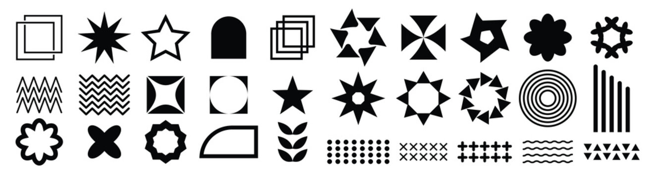 collection of abstract yk geometric elements different shapes