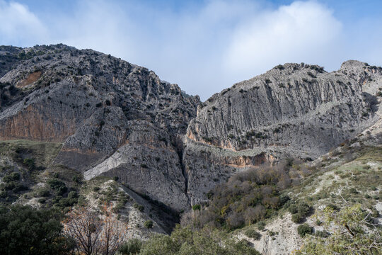 Limestone canyon walls in Sierra de Castril Natural Park, Spain