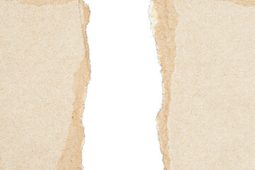 【透過背景】破いた茶色のクラフト紙のテクスチャ。デザイン用切り抜き素材