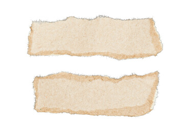 【透過背景】破いた茶色のクラフト紙のテクスチャ。デザイン用切り抜き素材