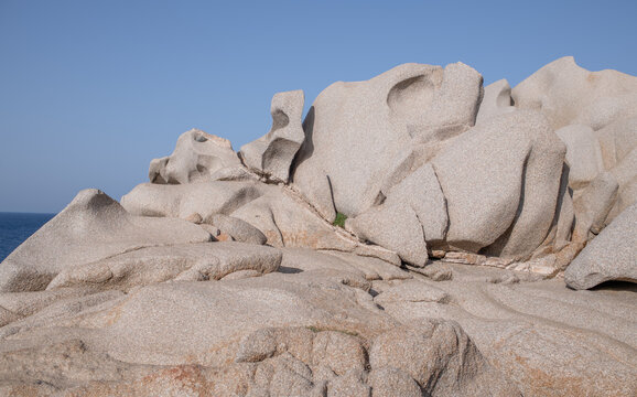 Rock formations of Capo Testa coast, Sardinia, Italy.