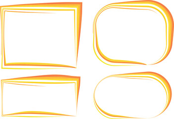 Fototapeta premium orange yellow colorful textured stroke lines frames shapes