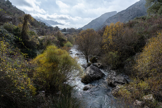 Mountain river in a rocky gorge near Castril, Andalusia, Spain