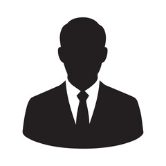 Professional Business Man Silhouette Avatar Icon Vector Illustration for Corporate Profile
