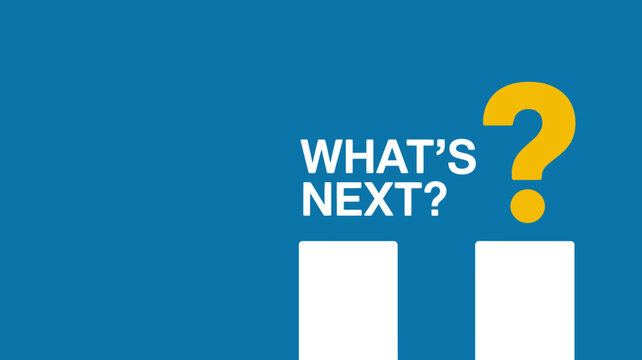 Blue background with white text and yellow question mark symbol