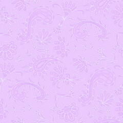 Obraz premium Paisley floral pattern, abstraction, swirl flowers, pink colors. Seamless floral pattern-1047.
