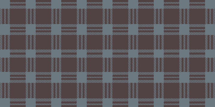 Seamless brown and gray plaid pattern with diagonal lines  textile design