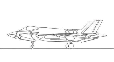 Modern fighter jet on runway with sleek design and advanced technology