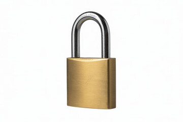Naklejka premium Brass padlock with silver shackle