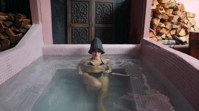 Peaceful setting with rustic doorway and steaming ambiance