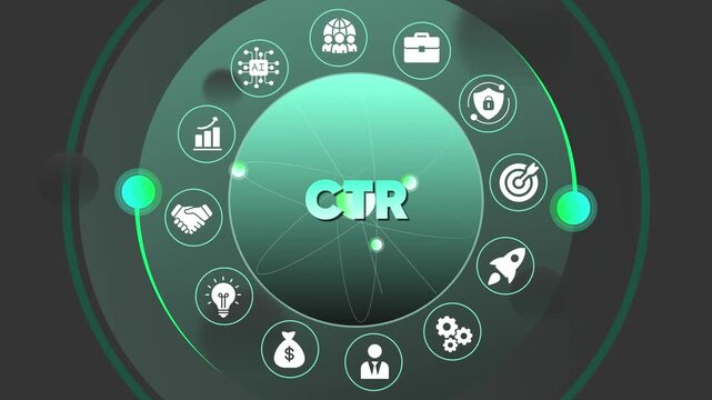 Click Through Rate C T R Concept with Business and Symbols business marketing symbols finance ai target