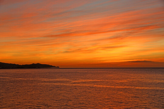 Winter sunrise over the Mediterranean	