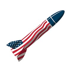 US flag rocket flying