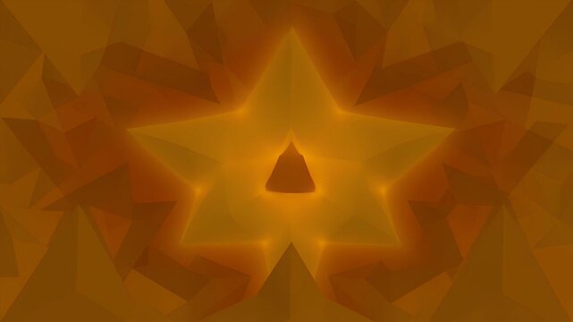Glowing starburst with radiating geometric patterns in warm tones