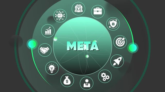 Meta Business Concept with Various and Symbols technology innovation