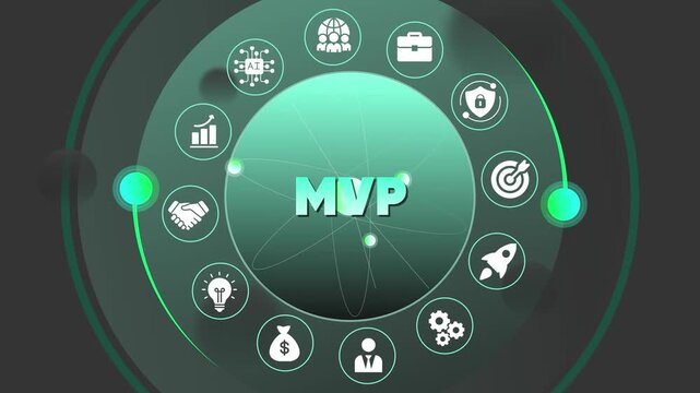 M V P concept with representing business strategy and development minimum viable product development