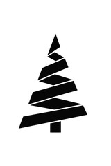 Fototapeta premium Stylized Geometric Christmas Tree Icon - Modern Abstract Pine Tree Vector Design for Winter Holidays, Christmas Cards, and Minimalist Festive Decorations