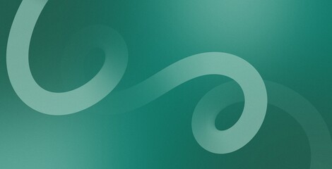 Fototapeta premium Teal green abstract 3D swirly holographic wave path futuristic background illustration