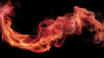 Obraz premium Fiery red and orange smoke swirling dramatically against a black background