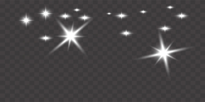 Bright white lens flares and reflections that mimic stadium lighting. Transparent glow for projection flares and cinematic lighting.