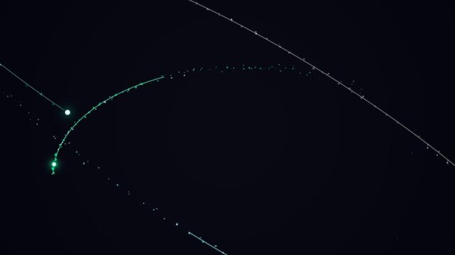 Sparkling Light Trails Motion Background Dark Scene