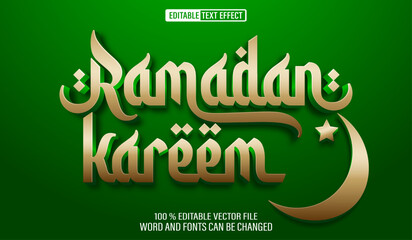 Editable 3d text style effect - Ramadan Kareem text effect Template