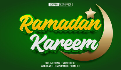 Editable 3d text style effect - Ramadan Kareem text effect Template