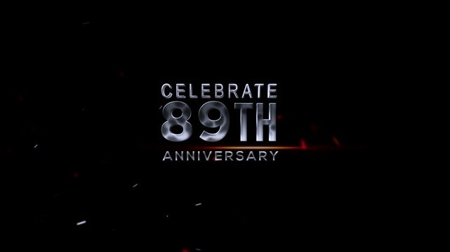 Celebration Design Showcasing 89th Anniversary Text with Sparkle Effects and Metallic Font Style