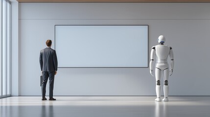 Fototapeta premium Artificial general intelligence and creative evolution concept in modern society
