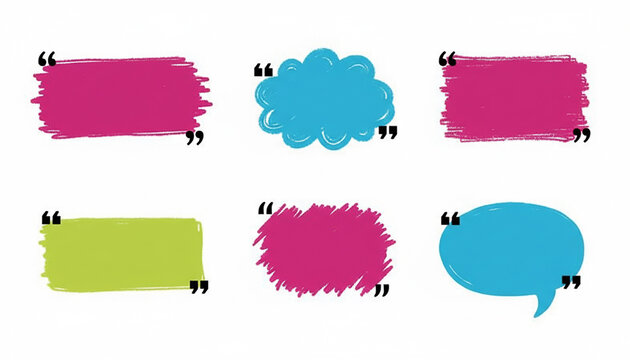 Colorful abstract shapes and speech bubbles
