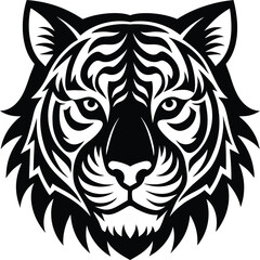 Fototapeta premium tiger head mascot logo black and white vector
