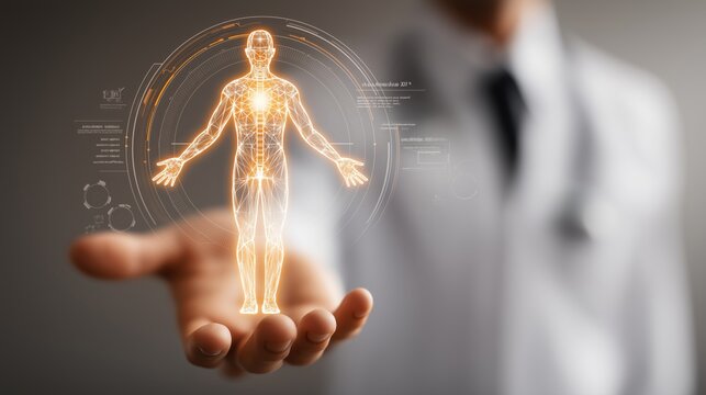 Artificial Intelligence Digital Twin Human Healthcare Concept