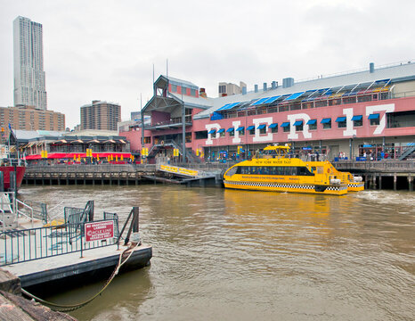 New York City, USA; 27th December 2011: The famous Pier 17 was the original Fulton Market Fish Market in New York City and was turned into a shopping and eating venue. 