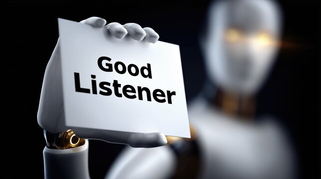 AI assistant concept as good listener customer support technology