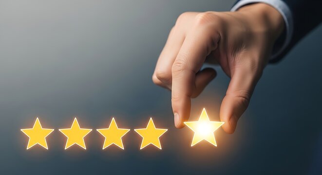 Hand Selecting Five Star Rating.